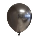 Set 12 Baloane, Embo, din Latex Chrome, 13 cm, Negru