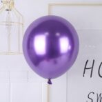 Set 12 Baloane, Embo, din Latex Chrome, 13 cm, Mov - imagine 2