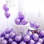 Set 12 Baloane, Embo, din Latex Chrome, 13 cm, Mov - imagine 3