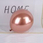 Set 12 Baloane, Embo, din Latex Chrome, 13 cm, Roz-Auriu - imagine 4