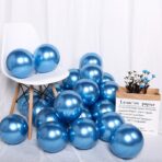 Set 12 Baloane, Embo, din Latex Chrome, 25 cm, Albastru Inchis - imagine 3
