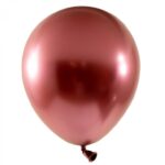 Set 12 Baloane, Embo, din Latex Chrome, 25 cm, Rosu