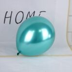 Set 12 Baloane, Embo, din Latex Chrome, 25 cm, Turcoaz - imagine 2
