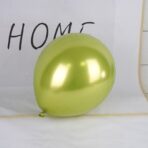 Set 12 Baloane, Embo, din Latex Chrome, 25 cm, Verde Lime - imagine 2