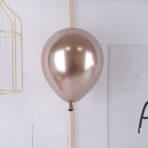 Set 12 Baloane, Embo, din Latex Chrome, 30 cm, Sampanie - imagine 2