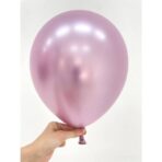 Set 12 Baloane, Embo, din Latex Chrome, 30 cm, Mov Deschis - imagine 2
