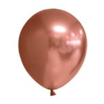 Set 12 Baloane, Embo, din Latex Chrome, 30 cm, Roz-Auriu