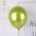 Set 12 Baloane, Embo, din Latex Chrome, 30 cm, Verde Lime - imagine 3
