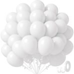 Set 12 Baloane, Embo, din Latex Standard, 25 cm, Alb - imagine 3
