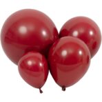 Set 12 Baloane, Embo, din Latex Standard, 30 cm, Rosu Inchis - imagine 2