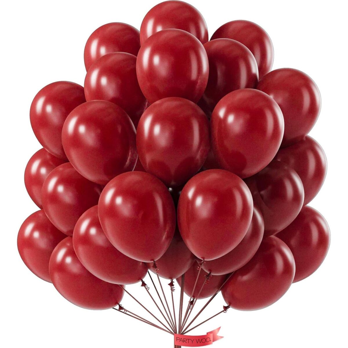 Set 12 Baloane, Embo, din Latex Standard, 30 cm, Rosu Inchis - imagine 4