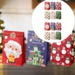 Set 12 Pungi de Cadou, Embo, Tema Craciun, cu Motive Festive, 12 Stickere Incluse, 22 x 12 x 8 cm, din Hartie, Multicolor - imagine 3