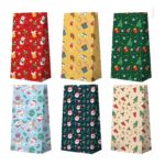 Set 12 Pungi de Cadou, Embo, Tema Craciun, cu Motive Festive, 12 Stickere Incluse, 24 x 13 x 8 cm, din Hartie, Multicolor