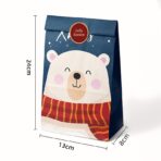 Set 12 Pungi de Cadou, Embo, Tema Craciun, cu Personaje, 12 Stickere Incluse, 24 x 13 x 8 cm, din Hartie, Multicolor - imagine 5