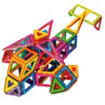 Set 148 Piese Magnetice de Constructie, Embo, Piese Medii, Magnetic Blocks, Forme Geometrice, 3 Ani, ABS, Magnet, 25 x 17.8 x 10 cm, Multicolor