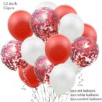Set 15 baloane pentru petrecere, Embo, alb/rosu, 30 cm - imagine 3