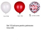 Set 15 baloane pentru petrecere, Embo, alb/rosu, 30 cm - imagine 5