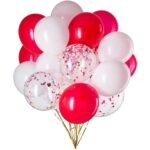 Set 15 baloane pentru petrecere, Embo, alb/rosu, 30 cm