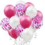 Set 15 baloane pentru petrecere, Embo, alb/roz, 30 cm