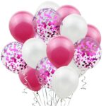 Set 15 baloane pentru petrecere, Embo, alb/roz, 30 cm