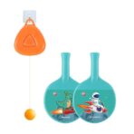 Set 2 Palete de Tenis de Masa, Embo, pentru Copii, Design Animat, Tematica Astronauti, Accesoriu de Agatat Inclus si 2 Mingi, Albastru - imagine 3