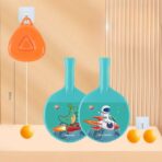 Set 2 Palete de Tenis de Masa, Embo, pentru Copii, Design Animat, Tematica Astronauti, Accesoriu de Agatat Inclus si 2 Mingi, Albastru - imagine 12