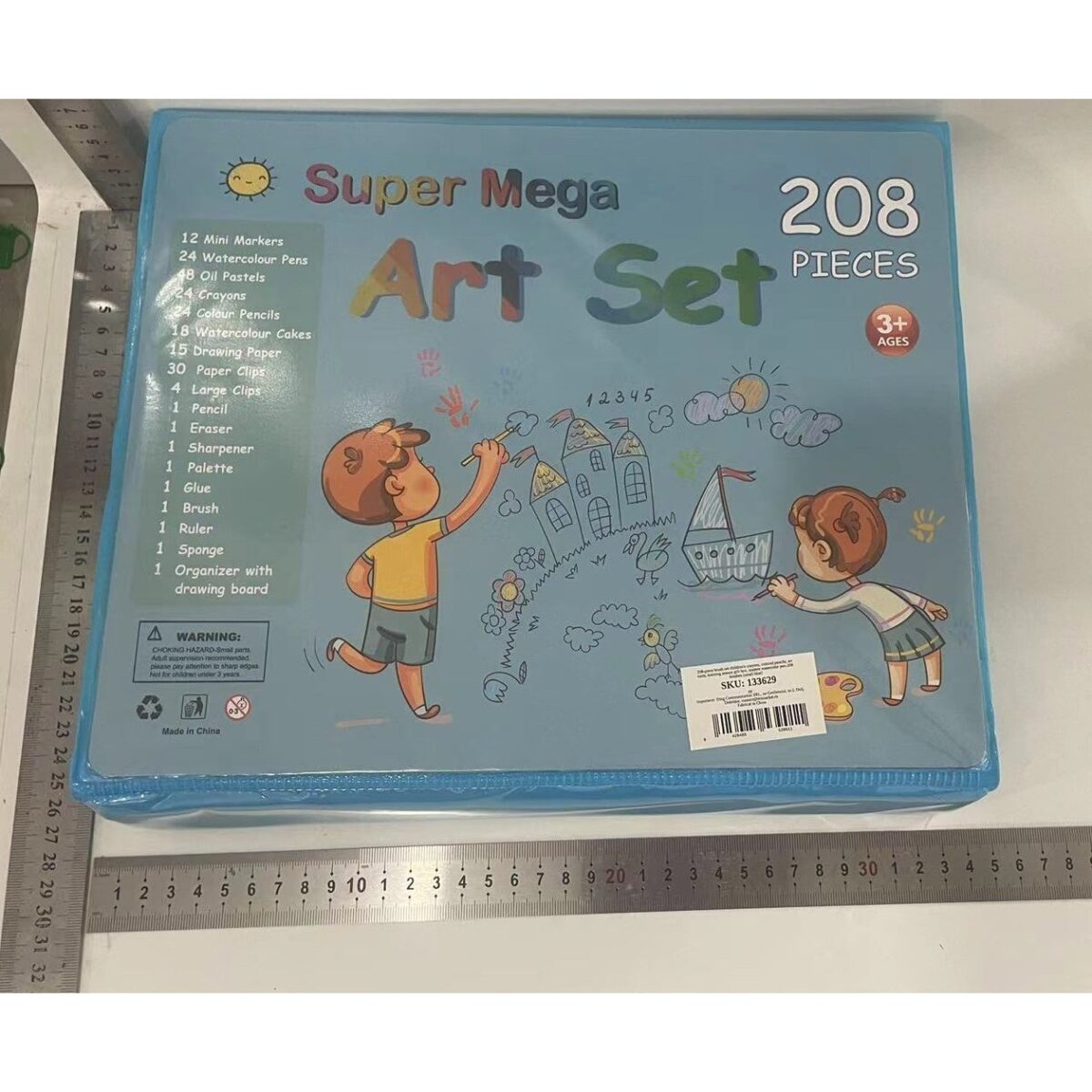 Set 208 Piese, Complet pentru Pictura si Desen, Embo, Tip Servieta, 3-12 Ani, 32.6 x 27.7 x 6 cm, Albastru - imagine 8