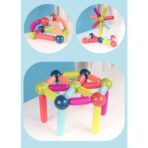 Set 25 piese magnetice de constructie, Embo, Forme geometrice, Multicolor - imagine 4