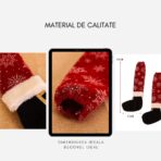 Set 4 decoratiuni tip soseta pentru scaune Embo, tematica Craciun, material textil/poliester, 15 x 43 cm, rosu - imagine 2