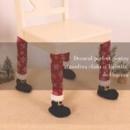 Set 4 decoratiuni tip soseta pentru scaune Embo, tematica Craciun, material textil/poliester, 15 x 43 cm, rosu - imagine 4