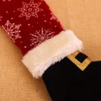 Set 4 decoratiuni tip soseta pentru scaune Embo, tematica Craciun, material textil/poliester, 15 x 43 cm, rosu - imagine 6