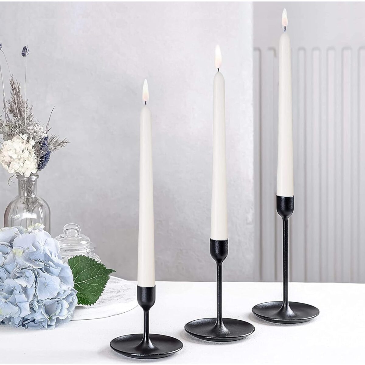 Set 4 Lumanari, Embo, pentru Suport de Masa, Fara Miros si Fum, din Parafina, 2.2 x 25 cm, Alb - imagine 3