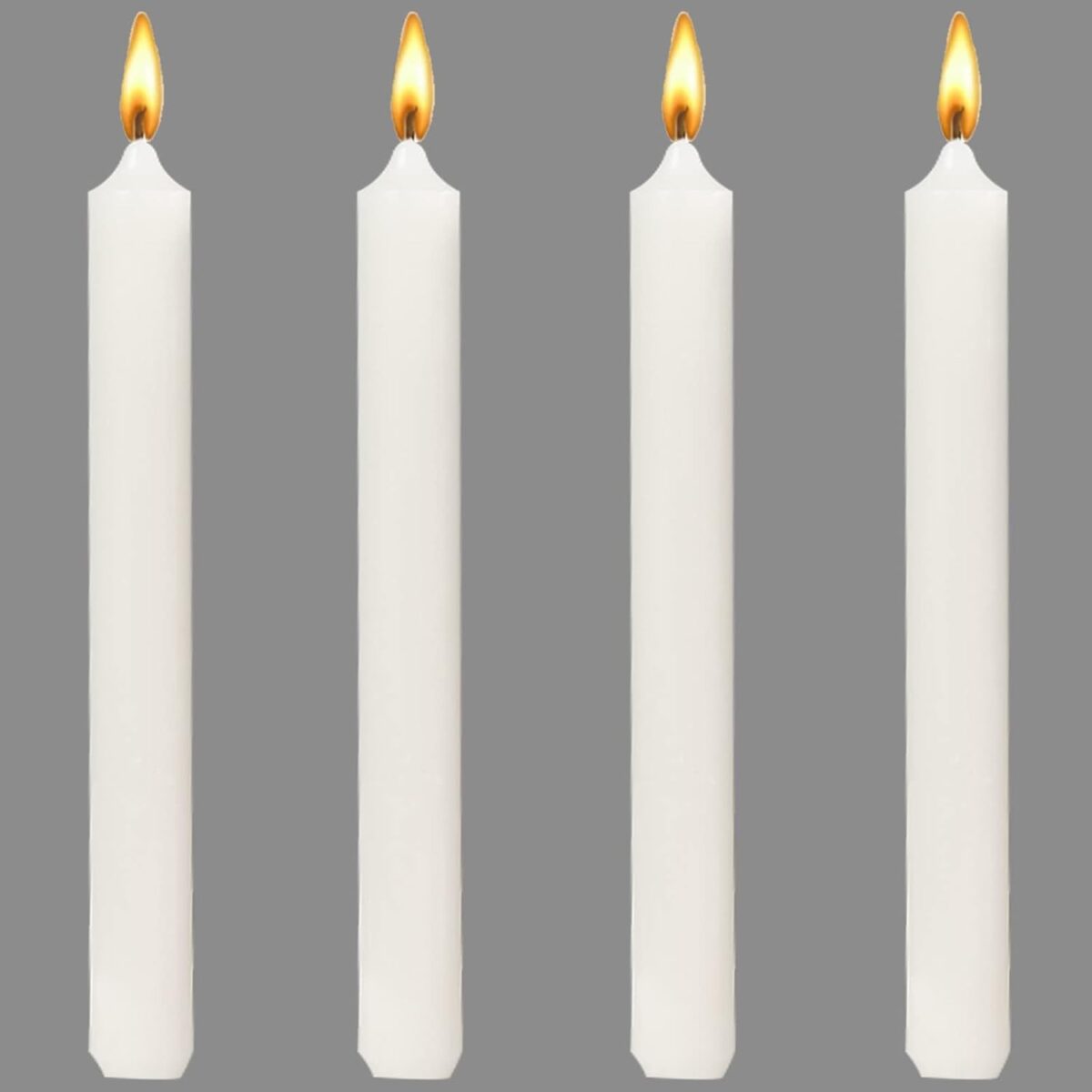 Set 4 Lumanari, Embo, pentru Suport de Masa, Fara Miros si Fum, din Parafina, 2.2 x 25 cm, Alb - imagine 6