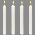 Set 4 Lumanari, Embo, pentru Suport de Masa, Fara Miros si Fum, din Parafina, 2.2 x 25 cm, Alb - imagine 6