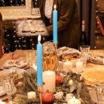 Set 4 Lumanari, Embo, pentru Suport de Masa, Fara Miros si Fum, din Parafina, 2.2 x 25 cm, Albastru - imagine 3