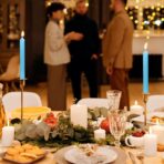 Set 4 Lumanari, Embo, pentru Suport de Masa, Fara Miros si Fum, din Parafina, 2.2 x 25 cm, Albastru - imagine 5