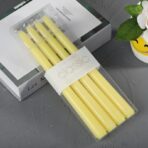 Set 4 Lumanari, Embo, pentru Suport de Masa, Fara Miros si Fum, din Parafina, 2.2 x 25 cm, Galben - imagine 3