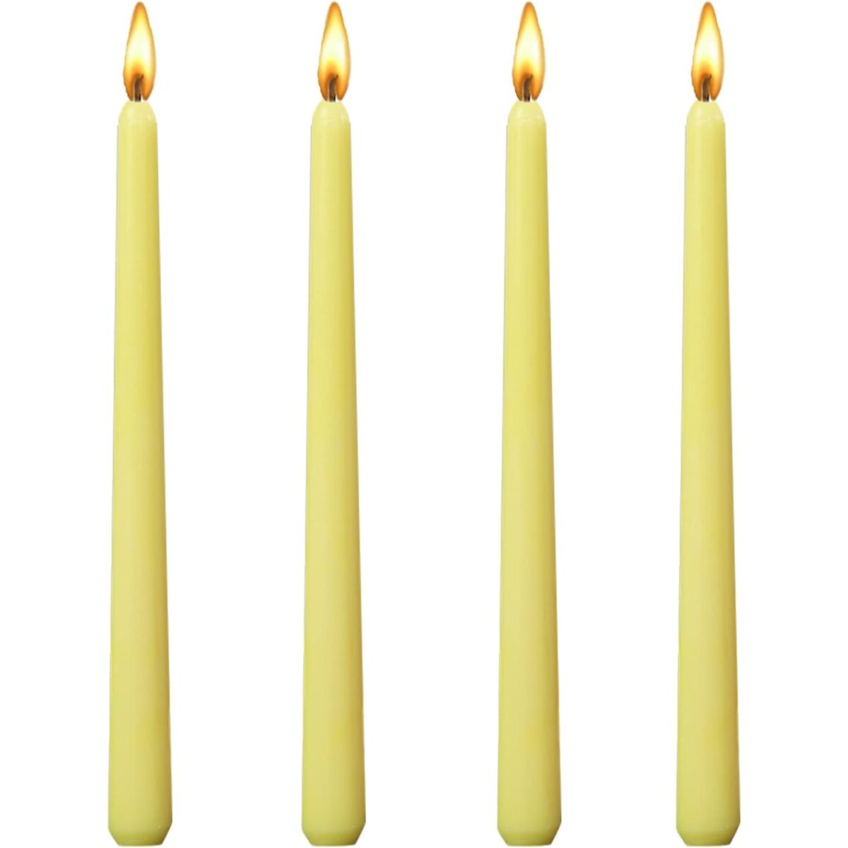 Set 4 Lumanari, Embo, pentru Suport de Masa, Fara Miros si Fum, din Parafina, 2.2 x 25 cm, Galben - imagine 7