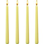 Set 4 Lumanari, Embo, pentru Suport de Masa, Fara Miros si Fum, din Parafina, 2.2 x 25 cm, Galben - imagine 7