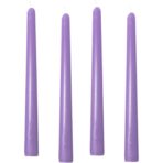 Set 4 Lumanari, Embo, pentru Suport de Masa, Fara Miros si Fum, din Parafina, 2.2 x 25 cm, Mov - imagine 7