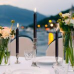 Set 4 Lumanari, Embo, pentru Suport de Masa, Fara Miros si Fum, din Parafina, 2.2 x 25 cm, Negru - imagine 3