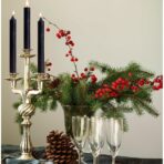 Set 4 Lumanari, Embo, pentru Suport de Masa, Fara Miros si Fum, din Parafina, 2.2 x 25 cm, Negru - imagine 5