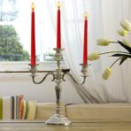 Set 4 Lumanari, Embo, pentru Suport de Masa, Fara Miros si Fum, din Parafina, 2.2 x 25 cm, Rosu - imagine 4