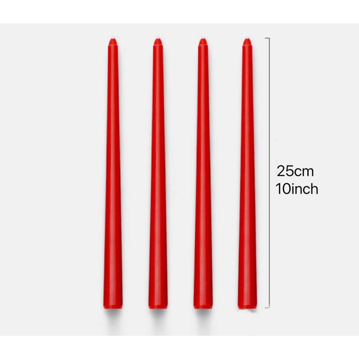 Set 4 Lumanari, Embo, pentru Suport de Masa, Fara Miros si Fum, din Parafina, 2.2 x 25 cm, Rosu - imagine 5