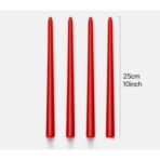 Set 4 Lumanari, Embo, pentru Suport de Masa, Fara Miros si Fum, din Parafina, 2.2 x 25 cm, Rosu - imagine 5
