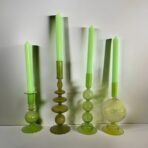 Set 4 Lumanari, Embo, pentru Suport de Masa, Fara Miros si Fum, din Parafina, 2.2 x 25 cm, Verde - imagine 4