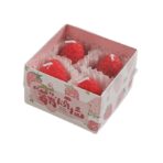 Set 4 Lumanari Parfumate, Embo, Model Capsunici, Ardere 30 min, 52g, 6.3 x 6.3 x 3.8 cm, Rosu