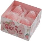 Set 4 Lumanari Parfumate, Embo, Model Capsunici, Ardere 30 min, 52g, 6.3 x 6.3 x 3.8 cm, Roz