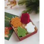 Set 4 Lumanari Parfumate, Embo, Model Craciun, din Parafina, 10.2 x 9.1 x 2.7 cm, Multicolor - imagine 2