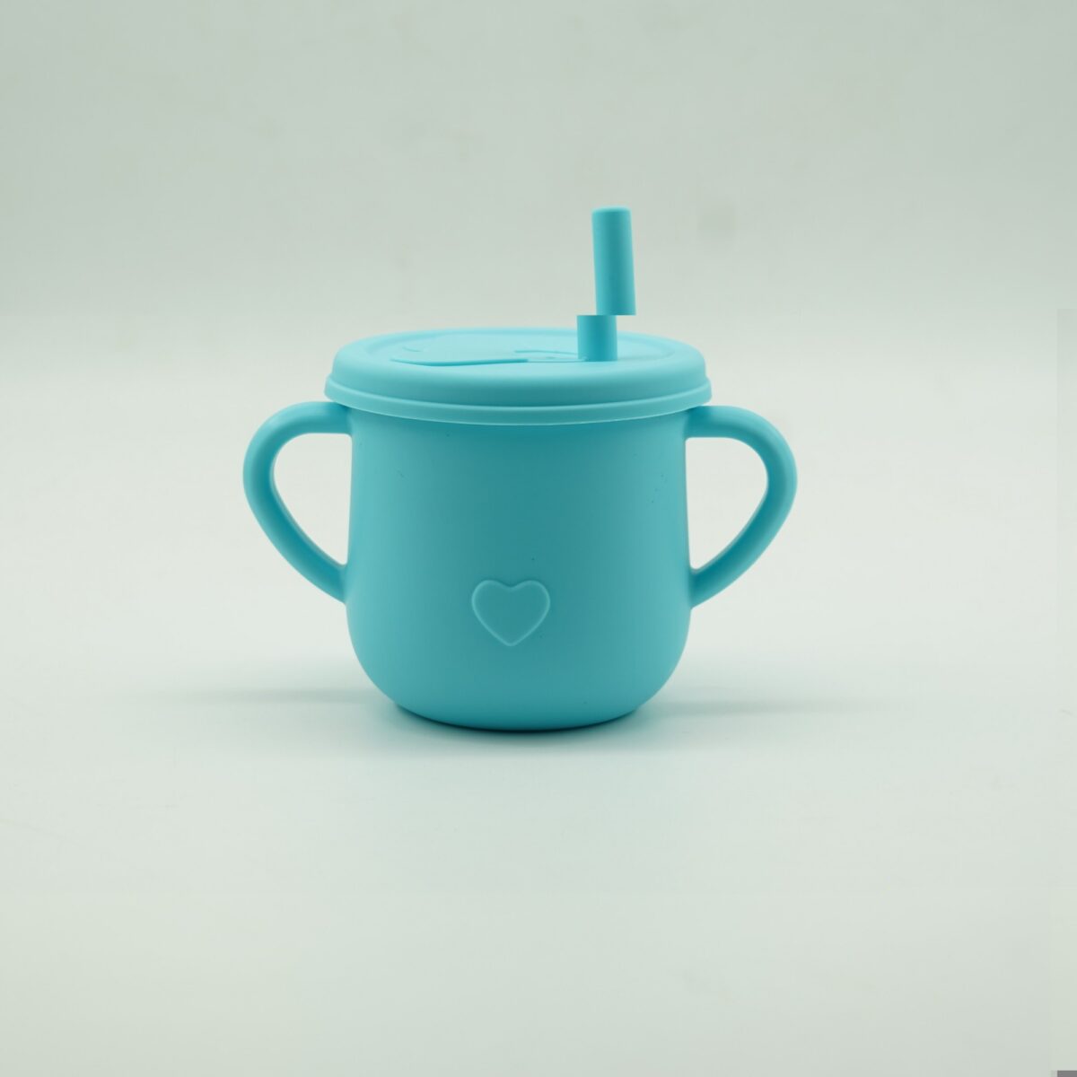 Set 5 piese diversificare bebelusi si copii din silicon Embo, baveta, farfurie compartimentata cu ventuza, bol cu ventuza, tacamuri, fara alergeni, albastru - imagine 2